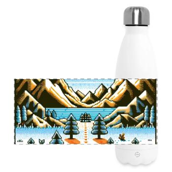 Retro Gaming Abenteuer - Panorama Isolierflasche 500 ml - Weiß - Vorne