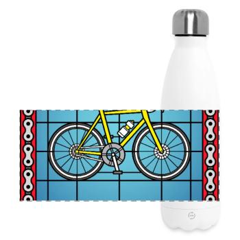 Bicycle Stained Glass - Panoramic Thermal Bottle 500 ml - white - Front