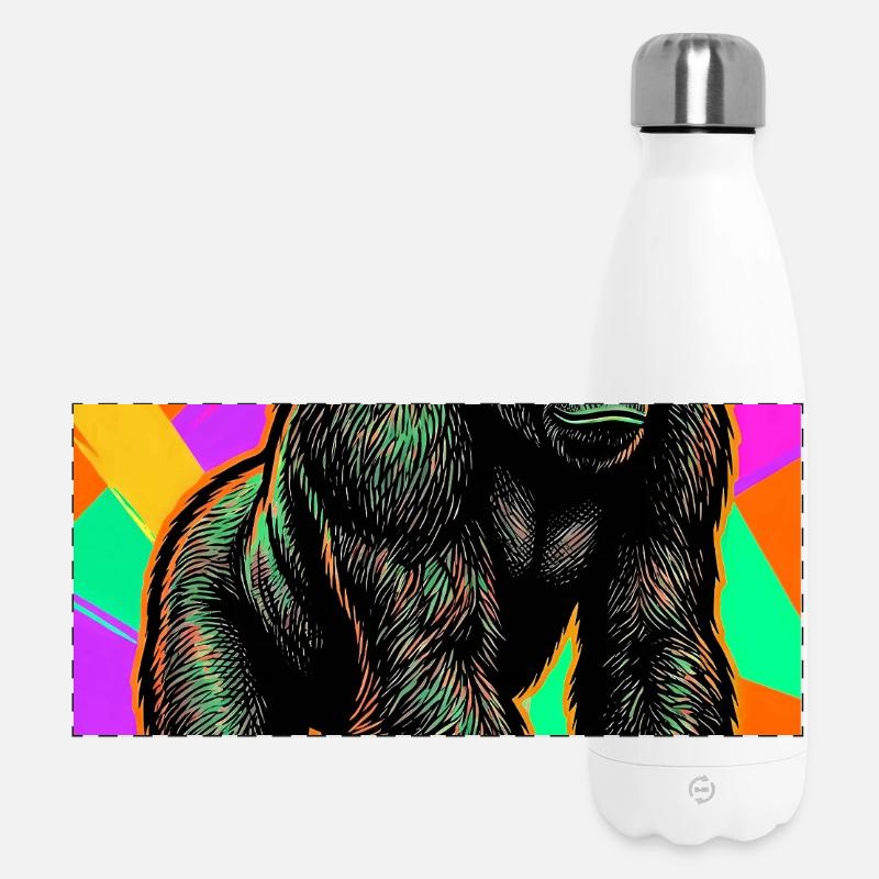 Gorilla - Panorama Isolierflasche 500 ml - Weiß