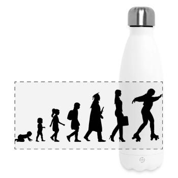 Entwicklung des Rollschuhlaufs - Panorama Isolierflasche 500 ml - Weiß - Vorne