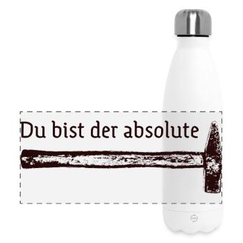 Du bist der absolute Hammer - Panorama Isolierflasche 500 ml - Weiß - Vorne