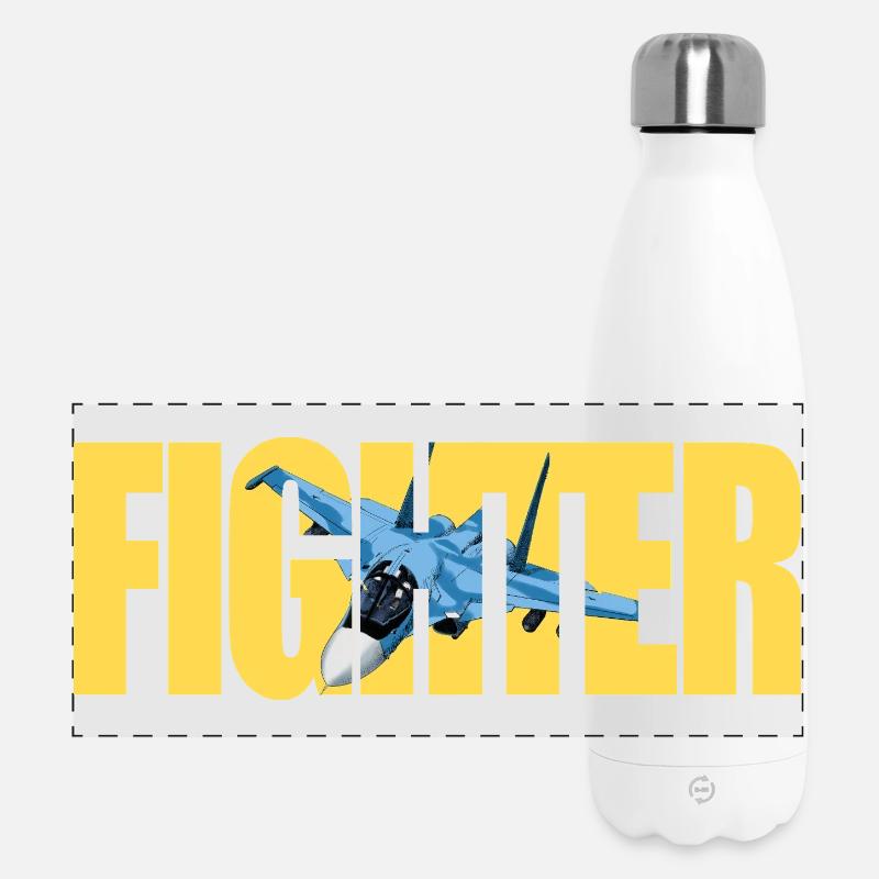 Fighter Su-34 - Panoramic Thermal Bottle 500 ml - white