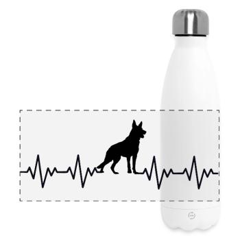 Battement de cœur chez l’ECG du berger allemand - Gourde isotherme panoramique 500 ml - blanc - Devant