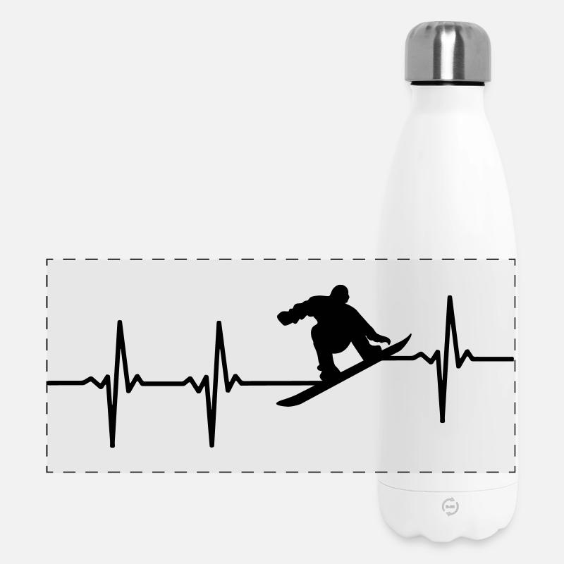 Snowboarder ECG - Gourde isotherme panoramique 500 ml - blanc