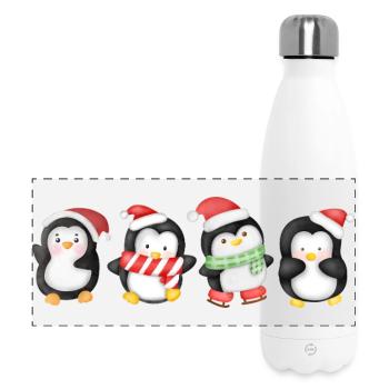 Funny pinguin Christmas - Panoramic Thermal Bottle 500 ml - white - Front