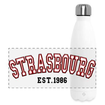 Strasbourg Est. 1986 - Panoramic Thermal Bottle 500 ml - white - Front