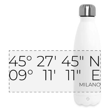 coordinates Milano, Italy - Panoramic Thermal Bottle 500 ml - white - Front