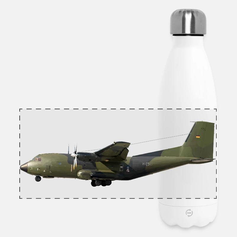 C-160 Transall - Panorama Isolierflasche 500 ml - Weiß