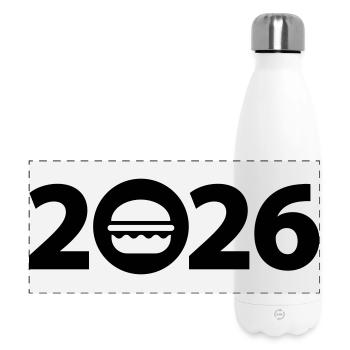 Burgers 2026, hamburgers 2026, fast food 2026 - Panoramic Thermal Bottle 500 ml - white - Front