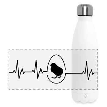 Fans de poulets - - Coq - Poussins - Gourde isotherme panoramique 500 ml - blanc - Devant