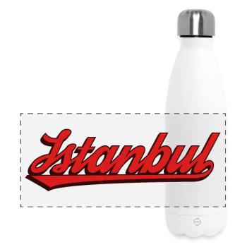 Istanbul lettering underlined in red - Panoramic Thermal Bottle 500 ml - white - Front