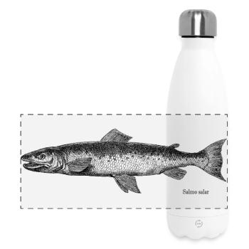 Lachs Kupferstich - Panorama Isolierflasche 500 ml - Weiß - Vorne