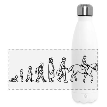 Evolution vom Kind zum Reiter - Panorama Isolierflasche 500 ml - Weiß - Vorne