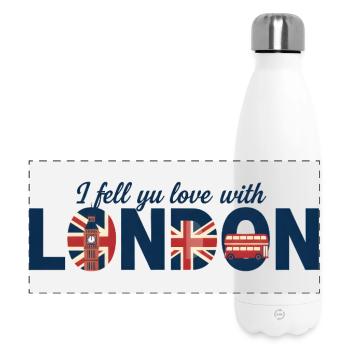London Love – Big Ben & Union Jack Design - Gourde isotherme panoramique 500 ml - blanc - Devant