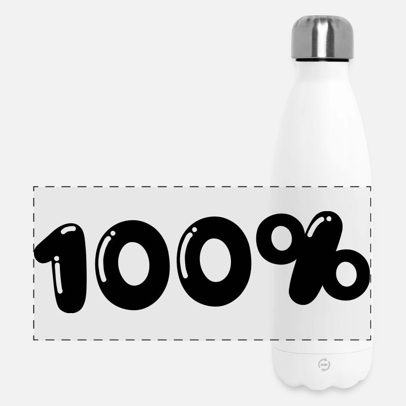 100% - Gourde isotherme panoramique 500 ml - blanc