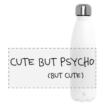 Mignon mais psychopathe mais mignon, déclaration minimale - Gourde isotherme panoramique 500 ml - blanc - Devant