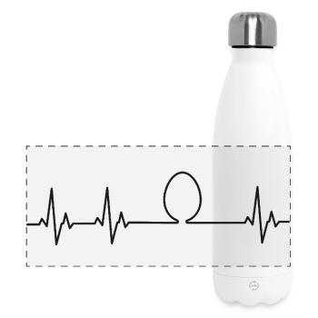 Fans de poulet - Coq - Coq - Poussin - Œuf - Gourde isotherme panoramique 500 ml - blanc - Devant