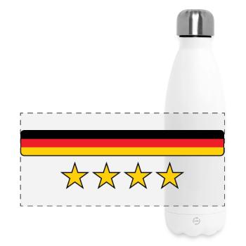 Drapeau Allemand - Allemagne - Gourde isotherme panoramique 500 ml - blanc - Devant