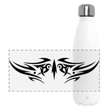 Grand ornement tribal en tatouage. - Gourde isotherme panoramique 500 ml - blanc - Devant