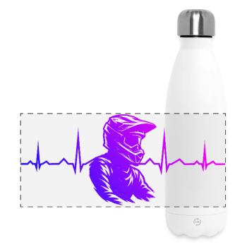 Conception motocross Power Motocross - Gourde isotherme panoramique 500 ml - blanc - Devant