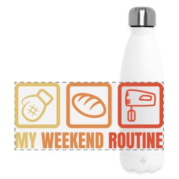 Meine Wochenendroutine - Panorama Isolierflasche 500 ml - Weiß - Vorne
