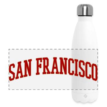 Lettrage à nœud de San Francisco Vintage - Gourde isotherme panoramique 500 ml - blanc - Devant