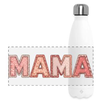 Mom Patchwork Shirt for Moms - Panoramic Thermal Bottle 500 ml - white - Front