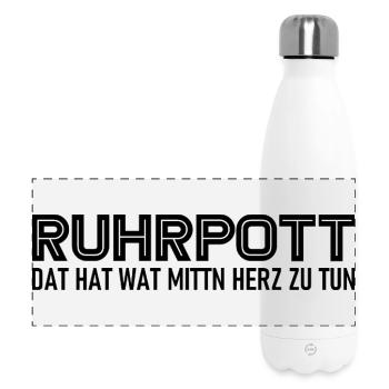 Ruhrpott - Dat hat wat mittn Herz zu tun - Zeche - Panorama Isolierflasche 500 ml - Weiß - Vorne