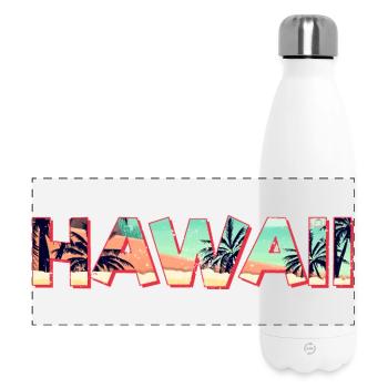 Souvenir rétro de vacances rétro sur la plage à l’île d’Hawaï - Gourde isotherme panoramique 500 ml - blanc - Devant