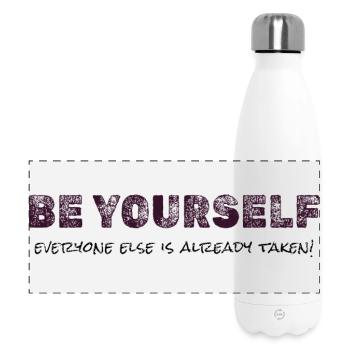Soyez vous-même - T-shirt de citation inspirante - Gourde isotherme panoramique 500 ml - blanc - Devant