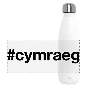 WALISISCH Hashtag Waliser Wales - Panorama Isolierflasche 500 ml - Weiß - Vorne