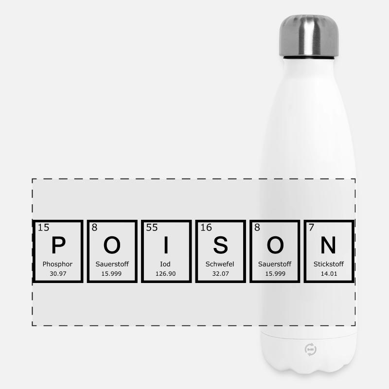Periodensystem Elemente POISON schwarz Geschenk - Panorama Isolierflasche 500 ml - Weiß