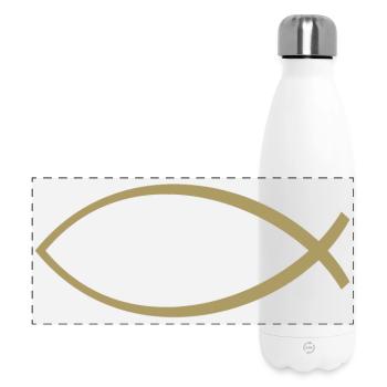 Ichtus poisson or - Gourde isotherme panoramique 500 ml - blanc - Devant