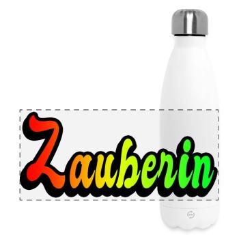 Zauberin Regenbogen Design - Panorama Isolierflasche 500 ml - Weiß - Vorne