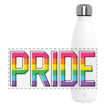 Mois de la fierté LGBT - Fierté! - Gourde isotherme panoramique 500 ml - blanc - Devant