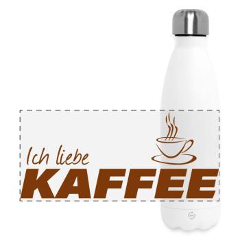 ICH LIEBE KAFFEE - Panorama Isolierflasche 500 ml - Weiß - Vorne