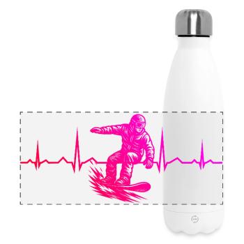 Ein Motiv nur für Snowboard - Panorama Isolierflasche 500 ml - Weiß - Vorne