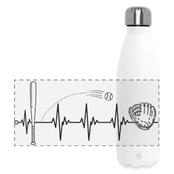 I heart Baseball! - Baseball Heartbeat   - Gourde isotherme panoramique 500 ml - blanc - Devant