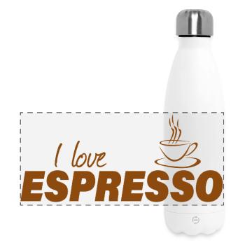 I LOVE ESPRESSO - Panorama Isolierflasche 500 ml - Weiß - Vorne