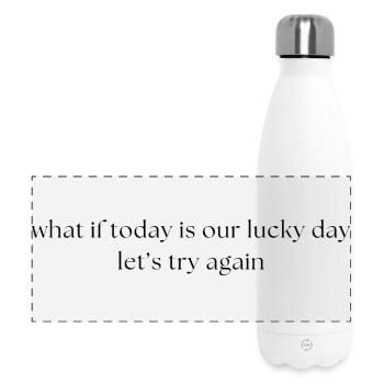 Jour de chance - Gourde isotherme panoramique 500 ml - blanc - Devant