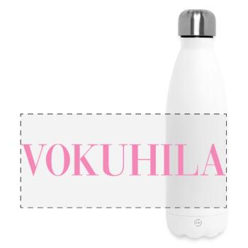 Vokuhila - Panorama Isolierflasche 500 ml - Weiß - Vorne