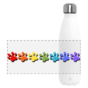 Paw Print Dog Cat Rainbow - Panoramic Thermal Bottle 500 ml - white - Front