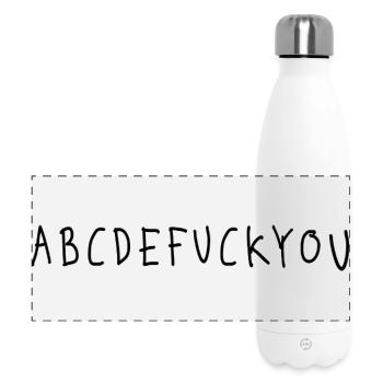 ABCDEFUCK Petite faute de frappe Va te faire foutre Spruch - Gourde isotherme panoramique 500 ml - blanc - Devant