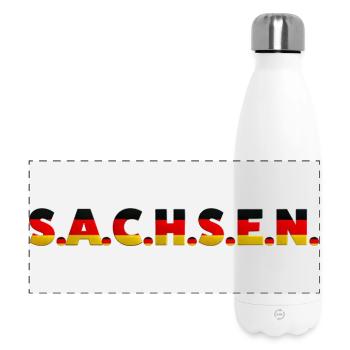 Saxony Germany Dresden Leipzig Flag German - Panoramic Thermal Bottle 500 ml - white - Front