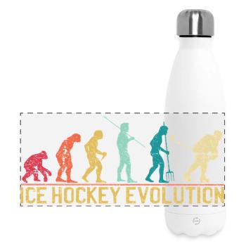 Hockey Evolution Silhouette Design - Panorama Isolierflasche 500 ml - Weiß - Vorne