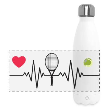 Tennis is My Heartbeat - Panoramic Thermal Bottle 500 ml - white - Front