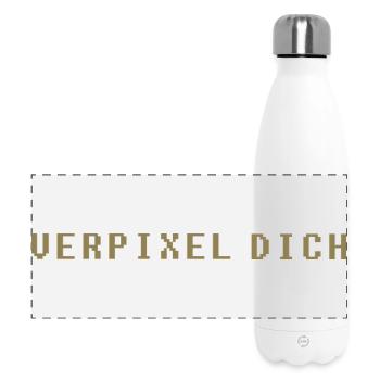 Verpixel Dich Gamer Nerd Gaming Minimalistisch - Panorama Isolierflasche 500 ml - Weiß - Vorne