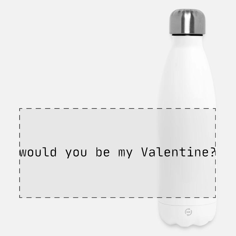 Willst du mein Valentin sein? - Panorama Isolierflasche 500 ml - Weiß