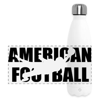 Classic American Football Design – Power & Tea - Panoramic Thermal Bottle 500 ml - white - Front