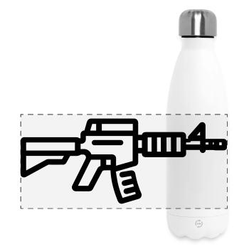 Waffe - Panorama Isolierflasche 500 ml - Weiß - Vorne